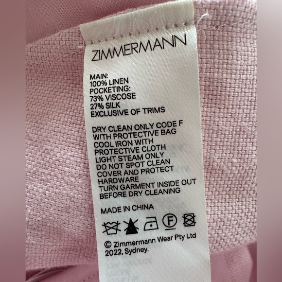 Zimmerman High Tide Button Embellished High Waisted 100% Linen Shorts - Picture 10 of 13